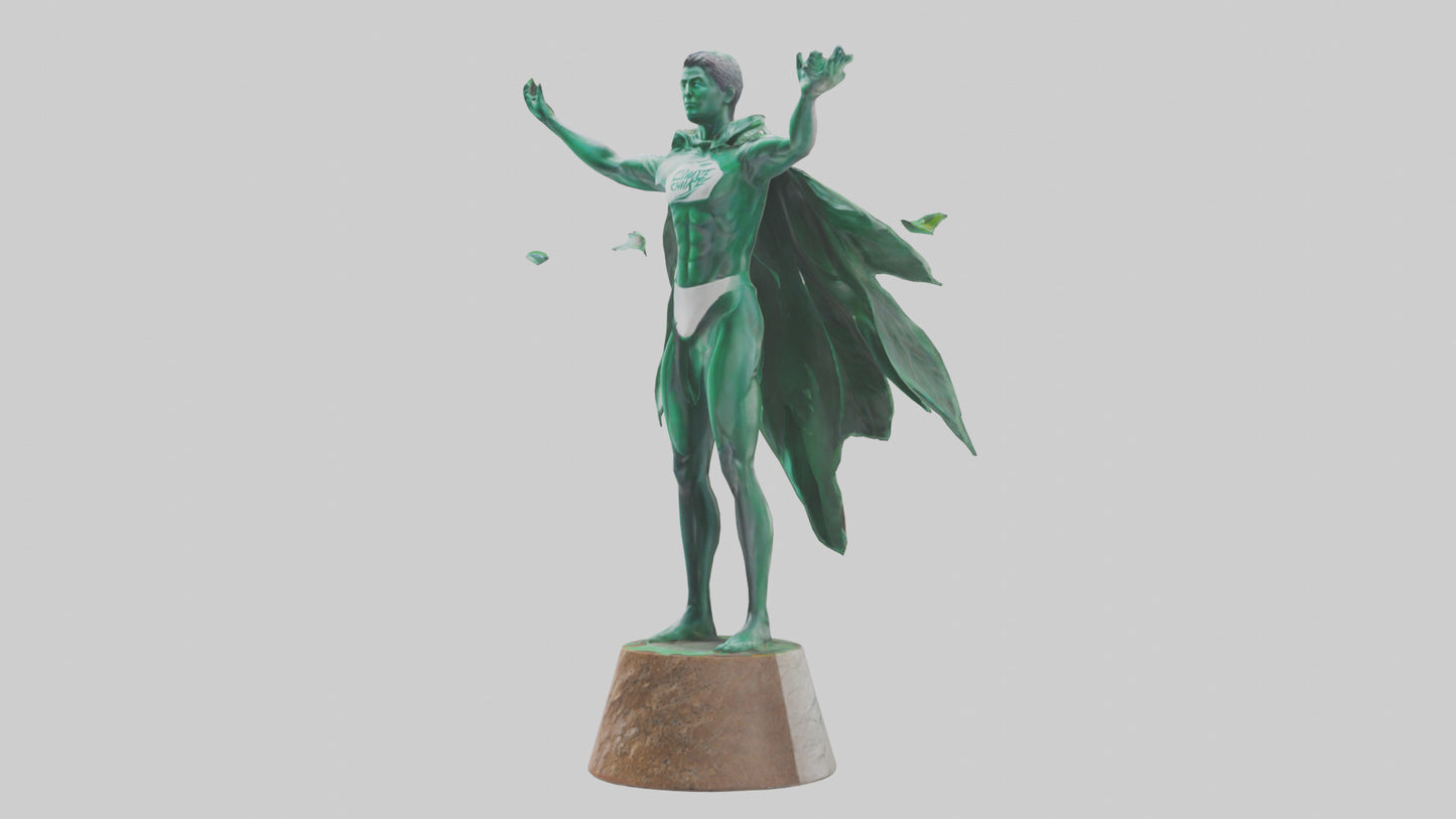 Climate Hero Statue model VR / AR / low-poly