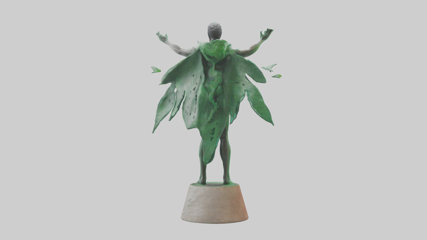 Climate Hero Statue model VR / AR / low-poly