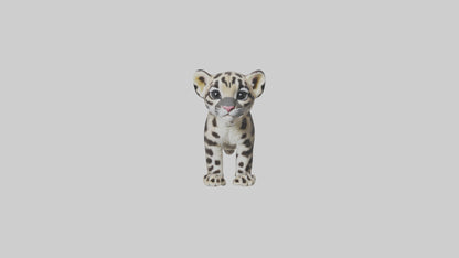 3D model Clouded Leopard cub playing model VR / AR / low-poly