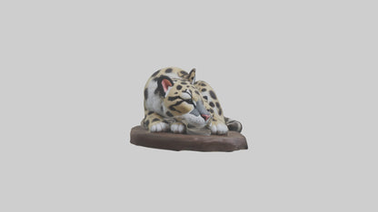 Clouded Leopard sleeping model VR / AR / low-poly