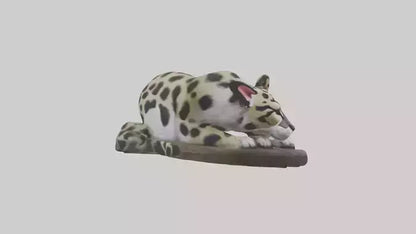 Clouded Leopard sleeping model VR / AR / low-poly