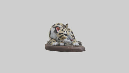 Clouded Leopard sleeping model VR / AR / low-poly