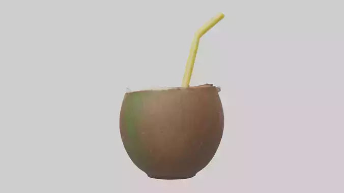 3D model Coconut Drink with Straw model VR / AR / low-poly