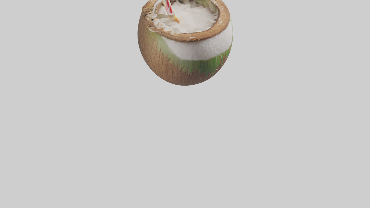3D model Coconut Drink with Straw model VR / AR / low-poly