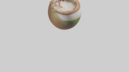 3D model Coconut Drink with Straw model VR / AR / low-poly