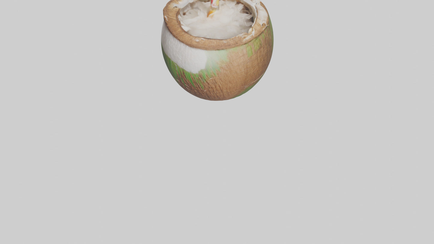 3D model Coconut Drink with Straw model VR / AR / low-poly