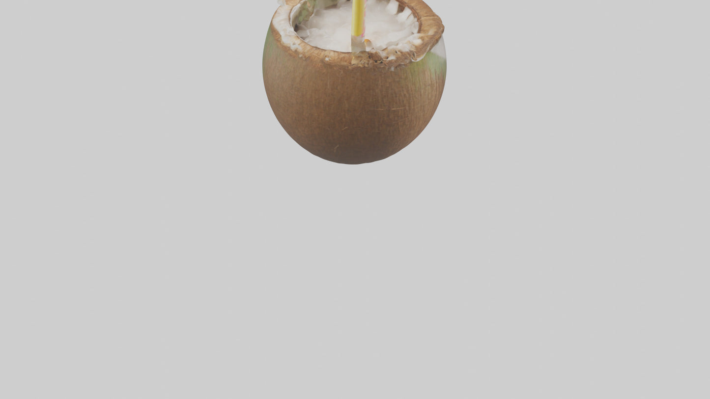 3D model Coconut Drink with Straw model VR / AR / low-poly