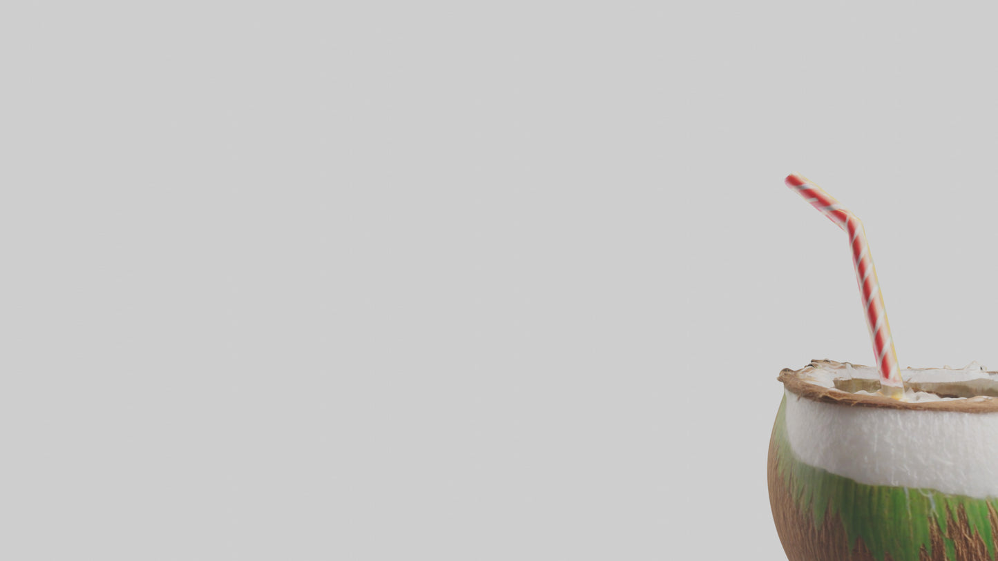 3D model Coconut Drink with Straw model VR / AR / low-poly