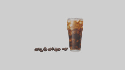 Cold brew iced coffee model VR / AR / low-poly