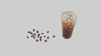 Cold brew iced coffee model VR / AR / low-poly