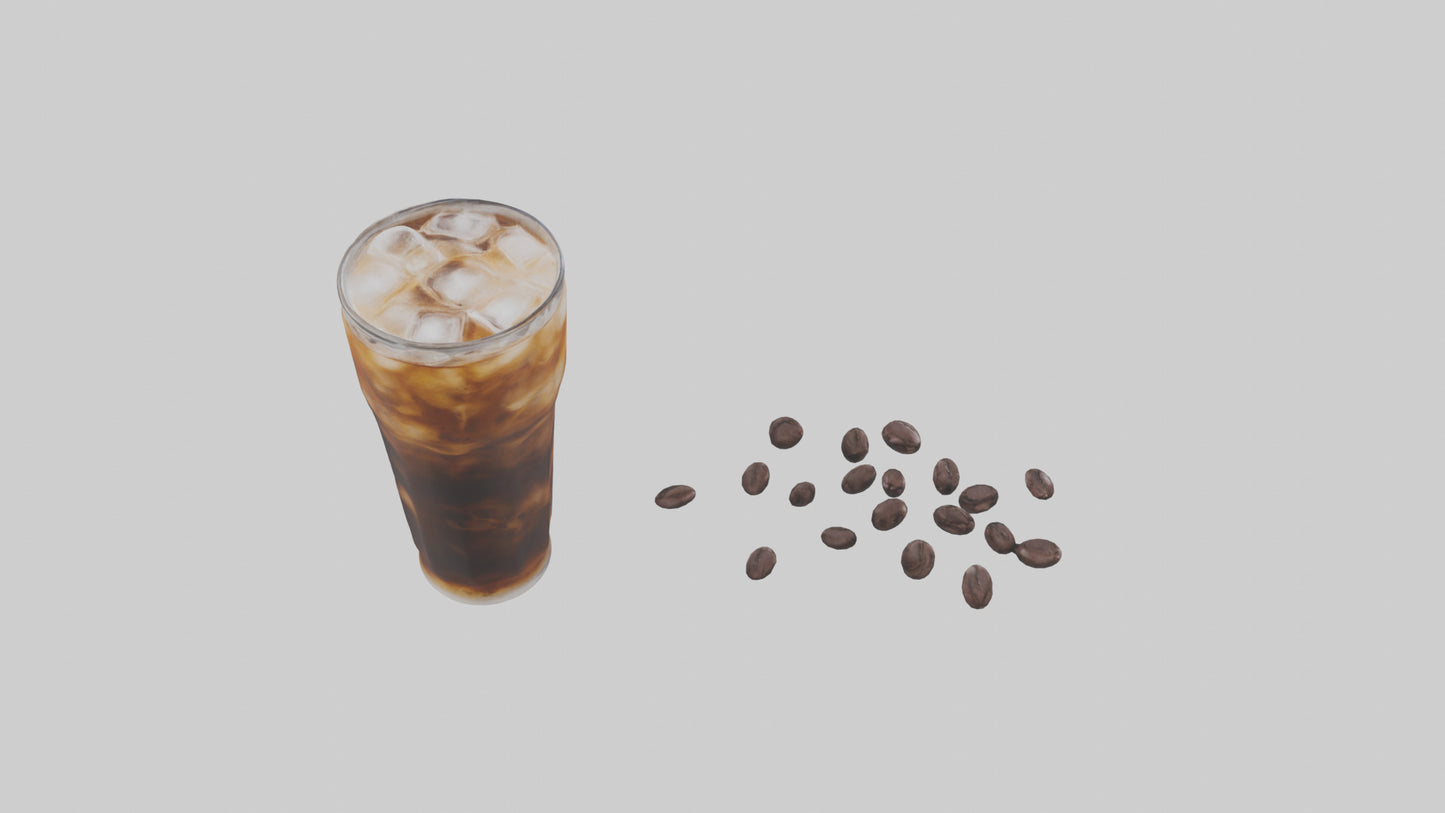 Cold brew iced coffee model VR / AR / low-poly