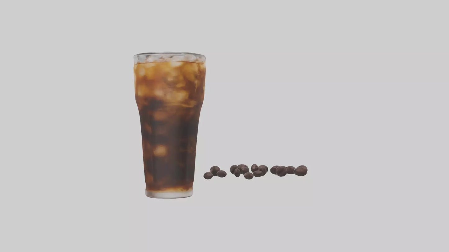 Cold brew iced coffee model VR / AR / low-poly
