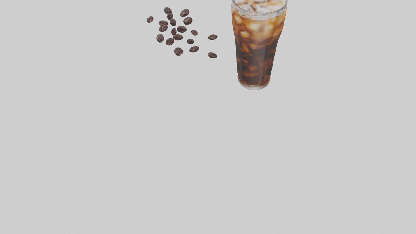 Cold brew iced coffee model VR / AR / low-poly