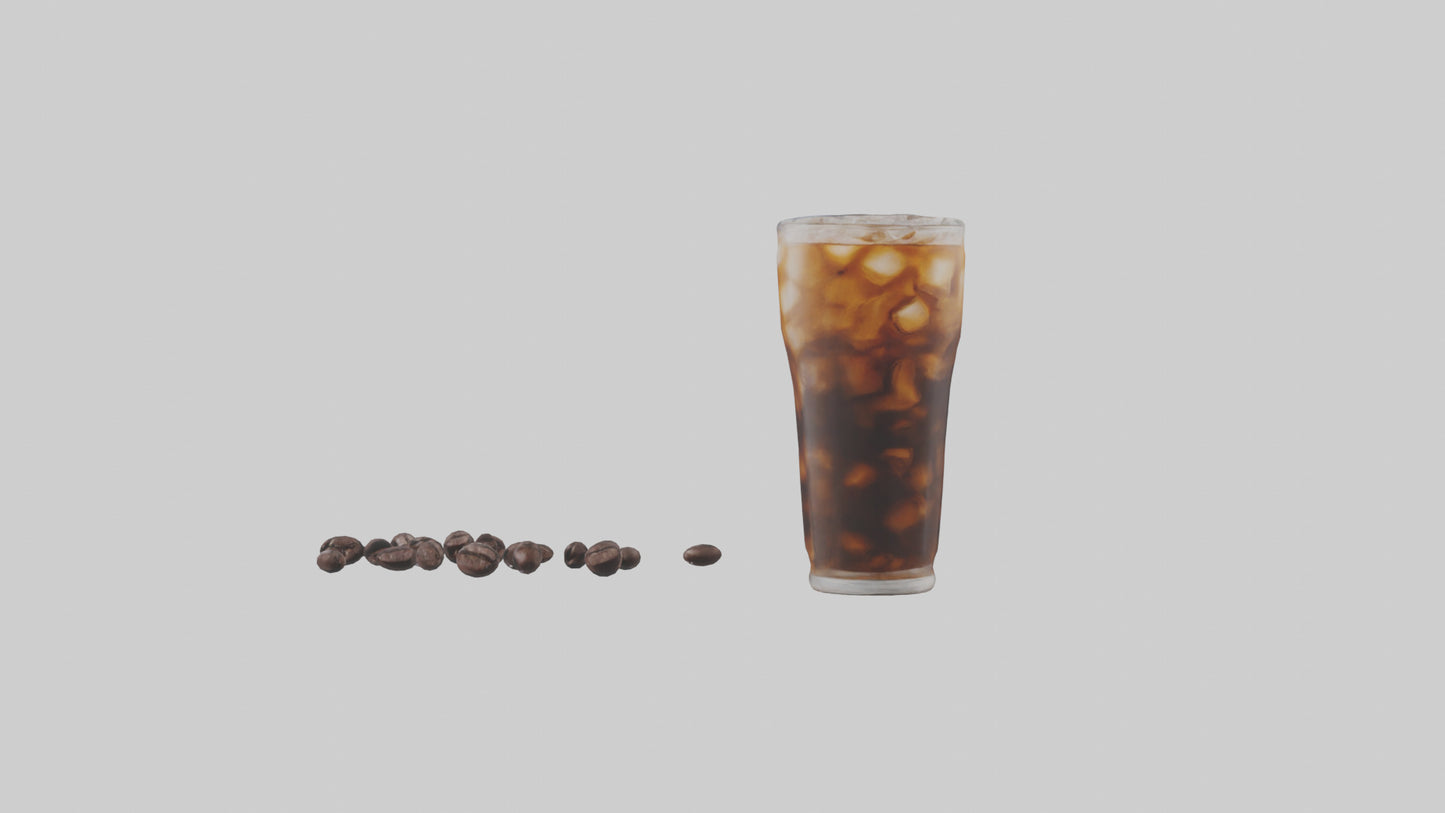 Cold brew iced coffee model VR / AR / low-poly