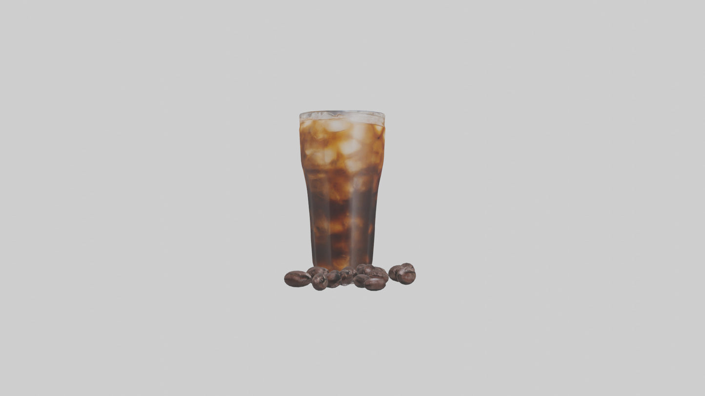 Cold brew iced coffee model VR / AR / low-poly