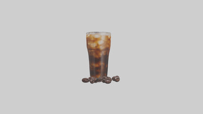 Cold brew iced coffee model VR / AR / low-poly