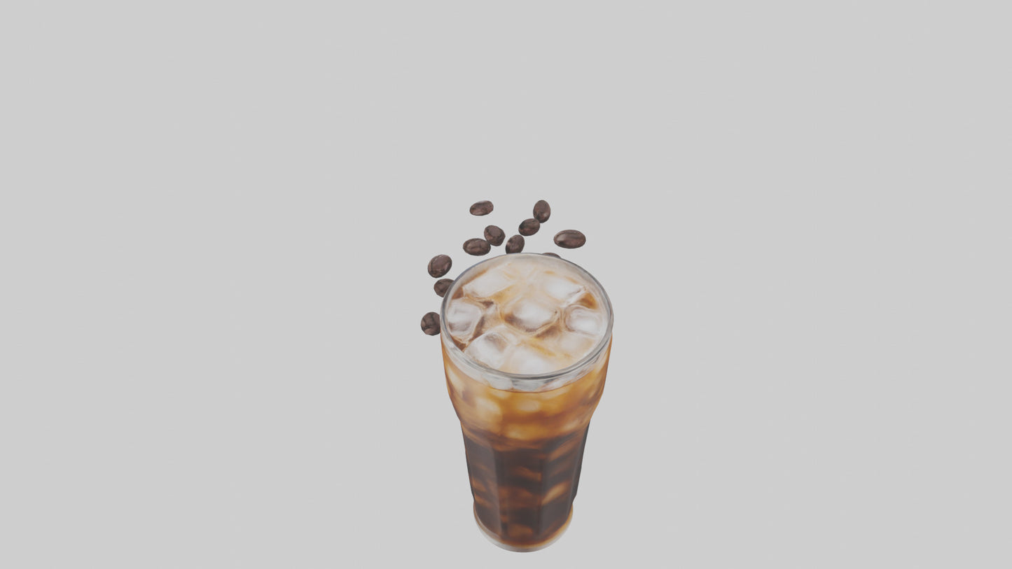Cold brew iced coffee model VR / AR / low-poly