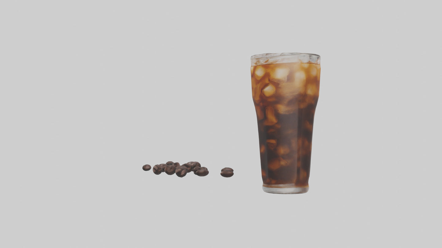 Cold brew iced coffee model VR / AR / low-poly