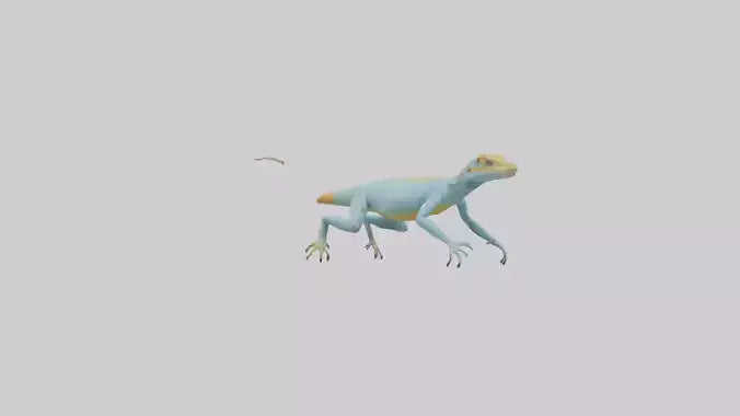 Collared Lizard running model VR / AR / low-poly