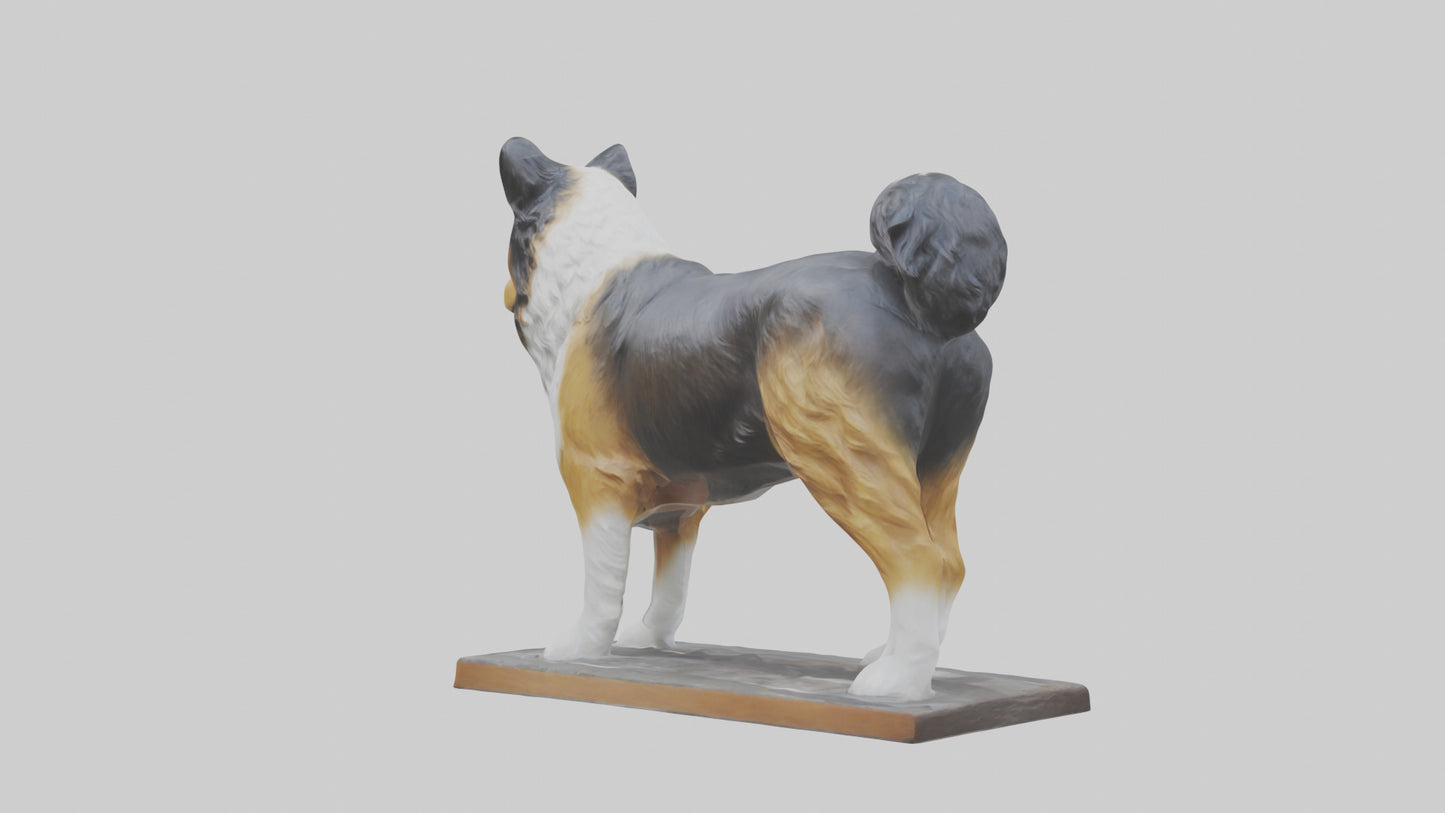 Collie statue model VR / AR / low-poly