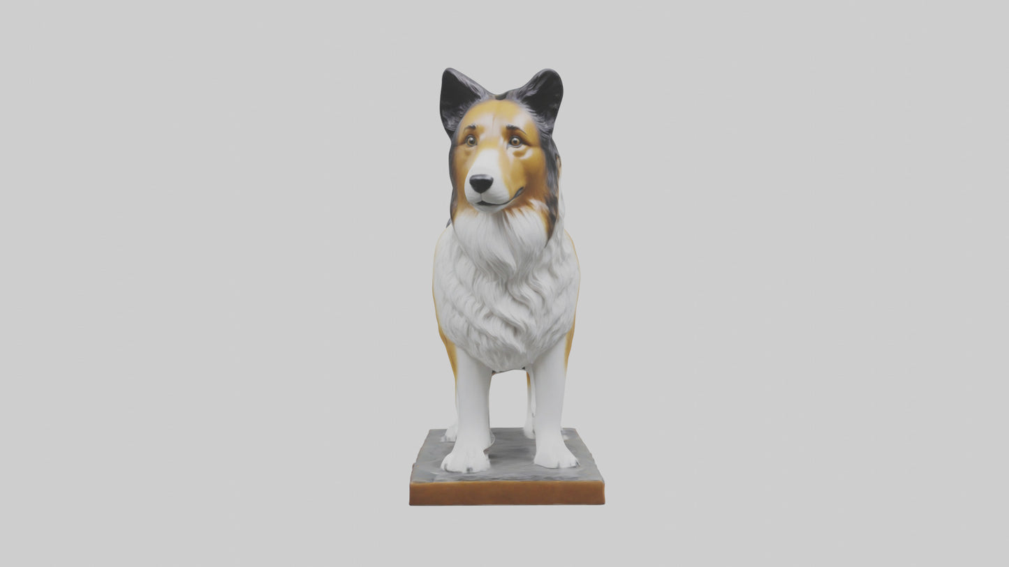 Collie statue model VR / AR / low-poly