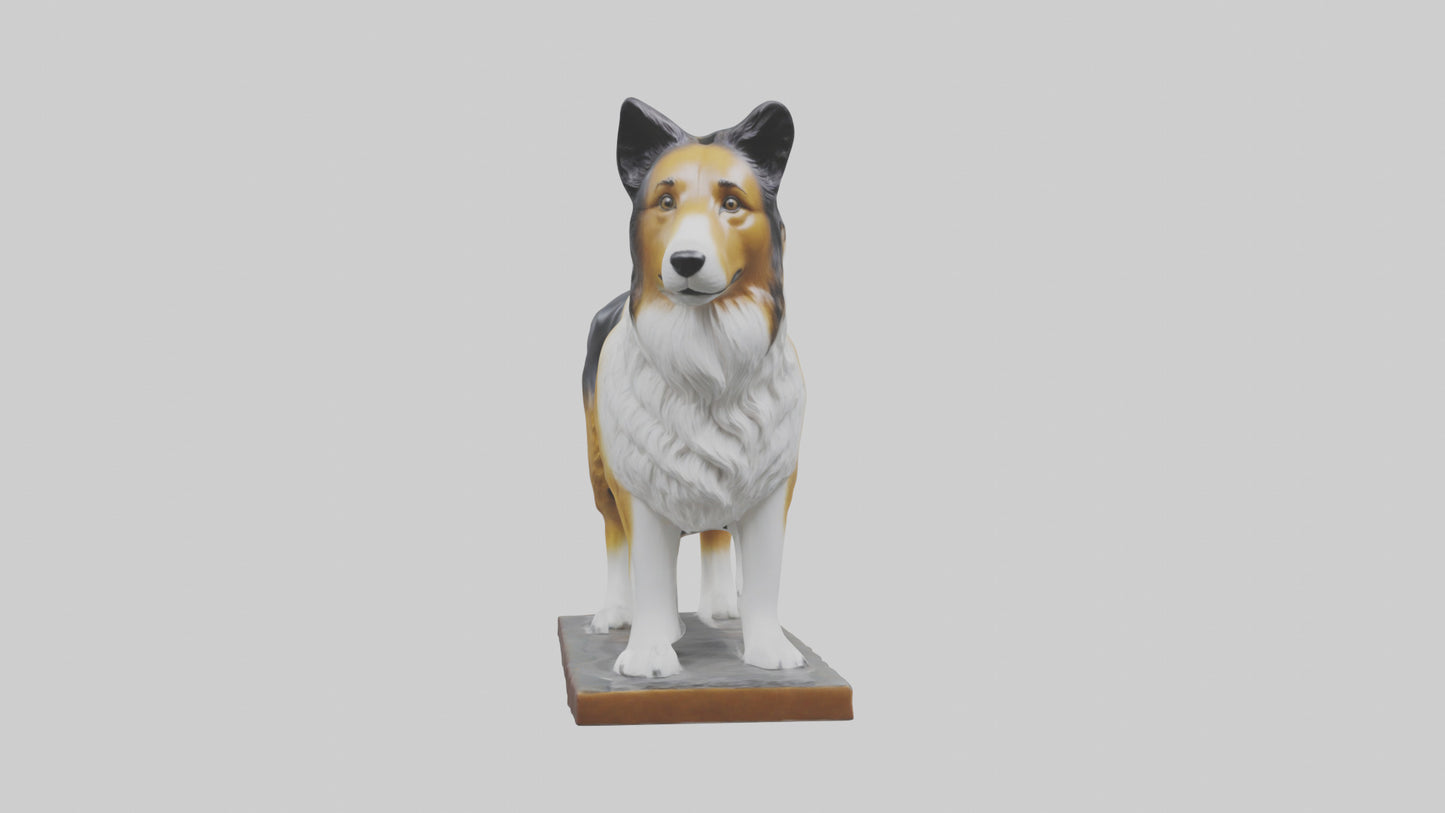 Collie statue model VR / AR / low-poly
