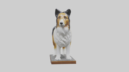 Collie statue model VR / AR / low-poly