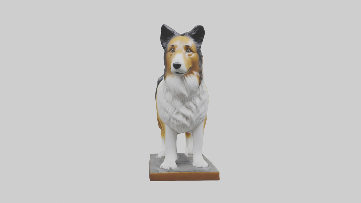 Collie statue model VR / AR / low-poly