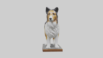 Collie statue model VR / AR / low-poly