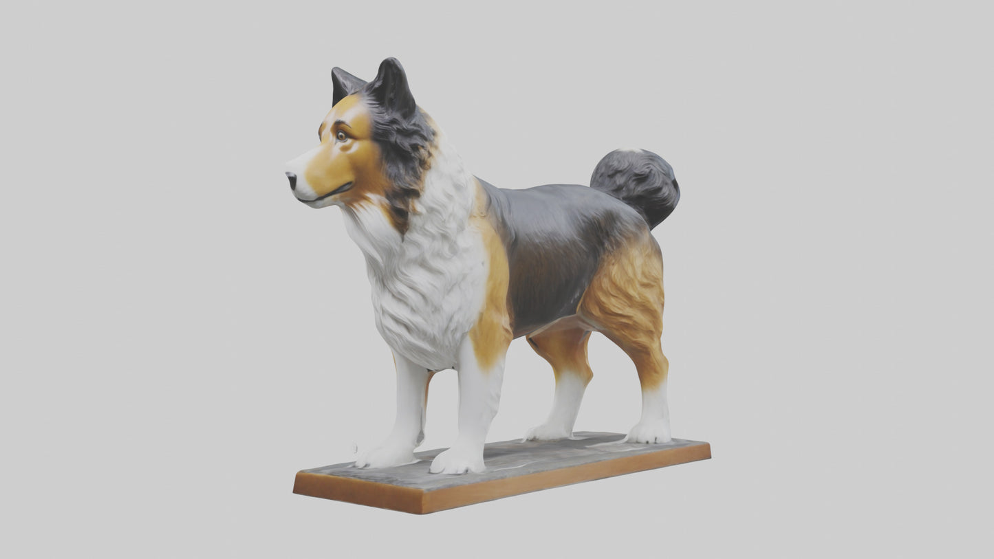 Collie statue model VR / AR / low-poly
