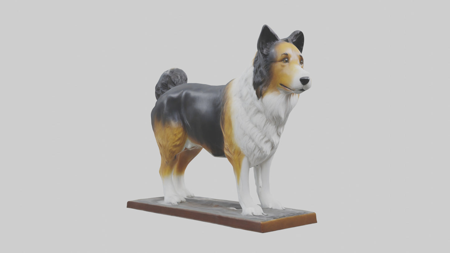 Collie statue model VR / AR / low-poly