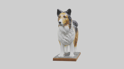Collie statue model VR / AR / low-poly