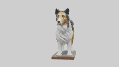 Collie statue model VR / AR / low-poly