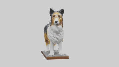 Collie statue model VR / AR / low-poly
