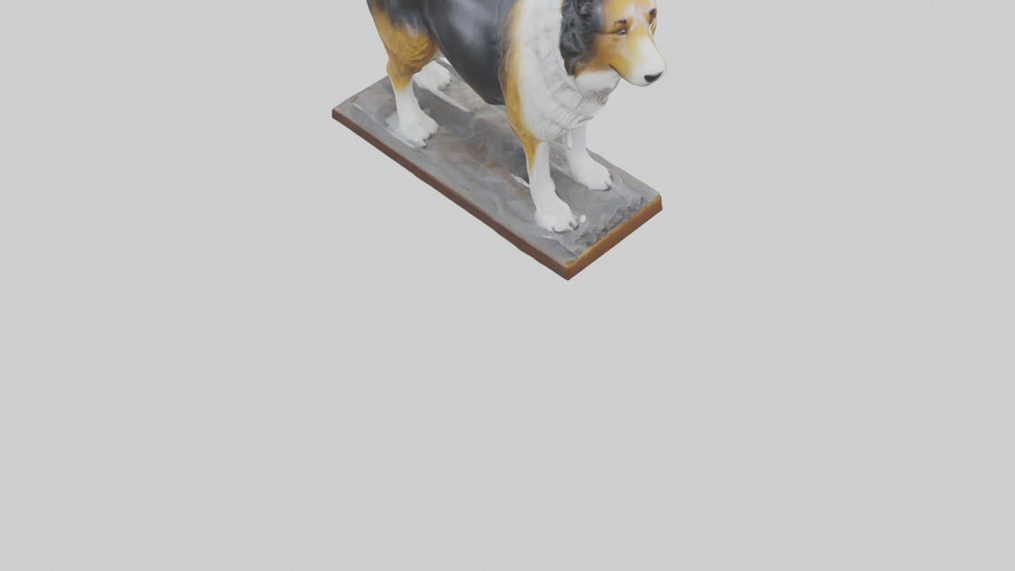 Collie statue model VR / AR / low-poly
