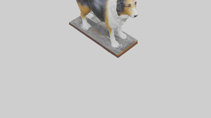 Collie statue model VR / AR / low-poly