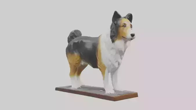Collie statue model VR / AR / low-poly