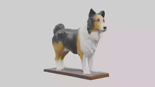 Collie statue model VR / AR / low-poly