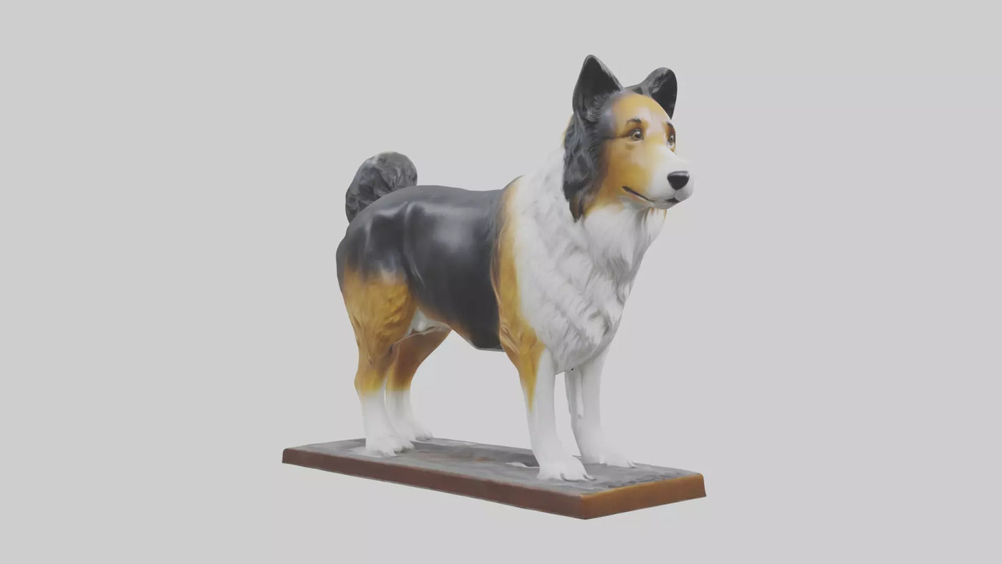 Collie statue model VR / AR / low-poly