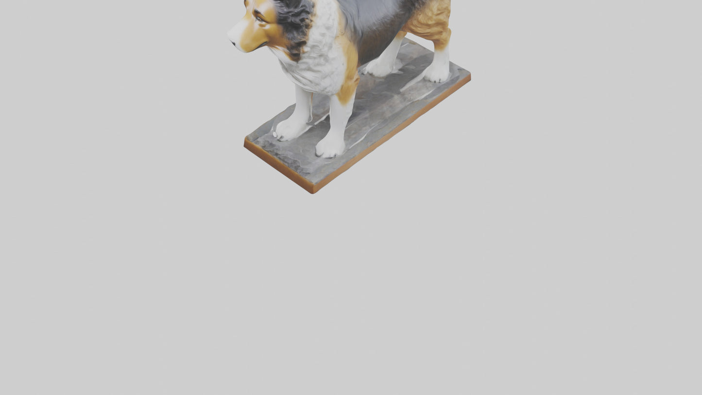 Collie statue model VR / AR / low-poly