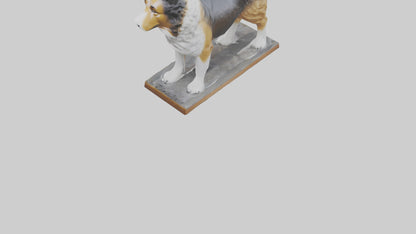 Collie statue model VR / AR / low-poly