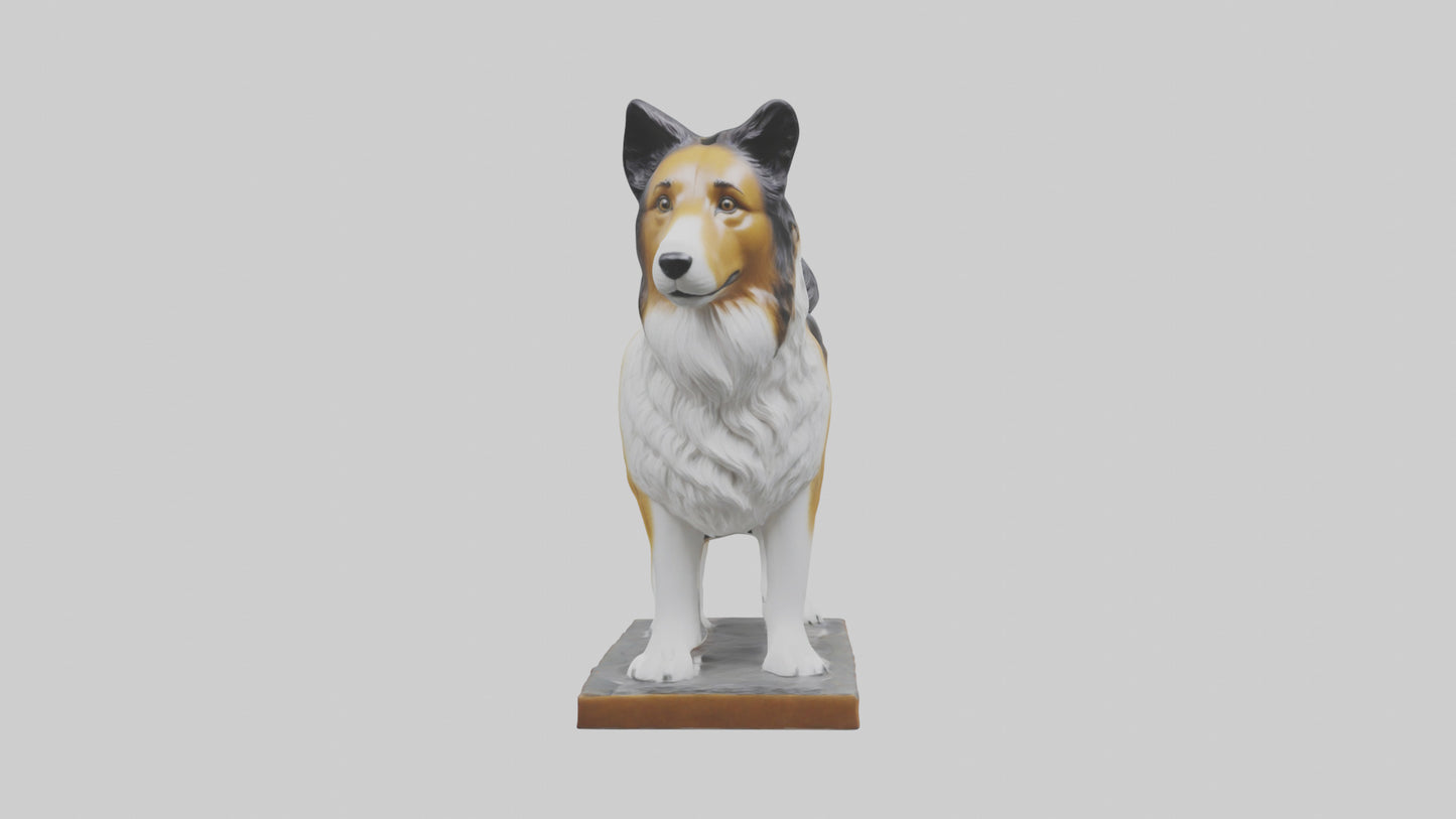 Collie statue model VR / AR / low-poly