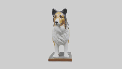 Collie statue model VR / AR / low-poly