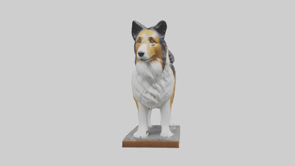 Collie statue model VR / AR / low-poly