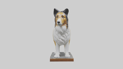 Collie statue model VR / AR / low-poly