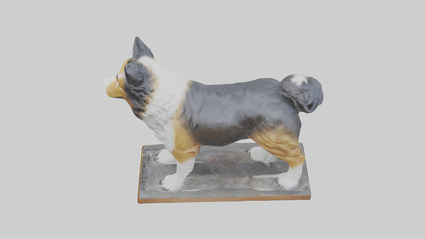 Collie statue model VR / AR / low-poly