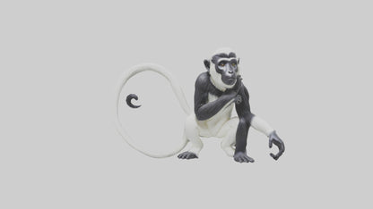 Colobus Monkey statue model VR / AR / low-poly