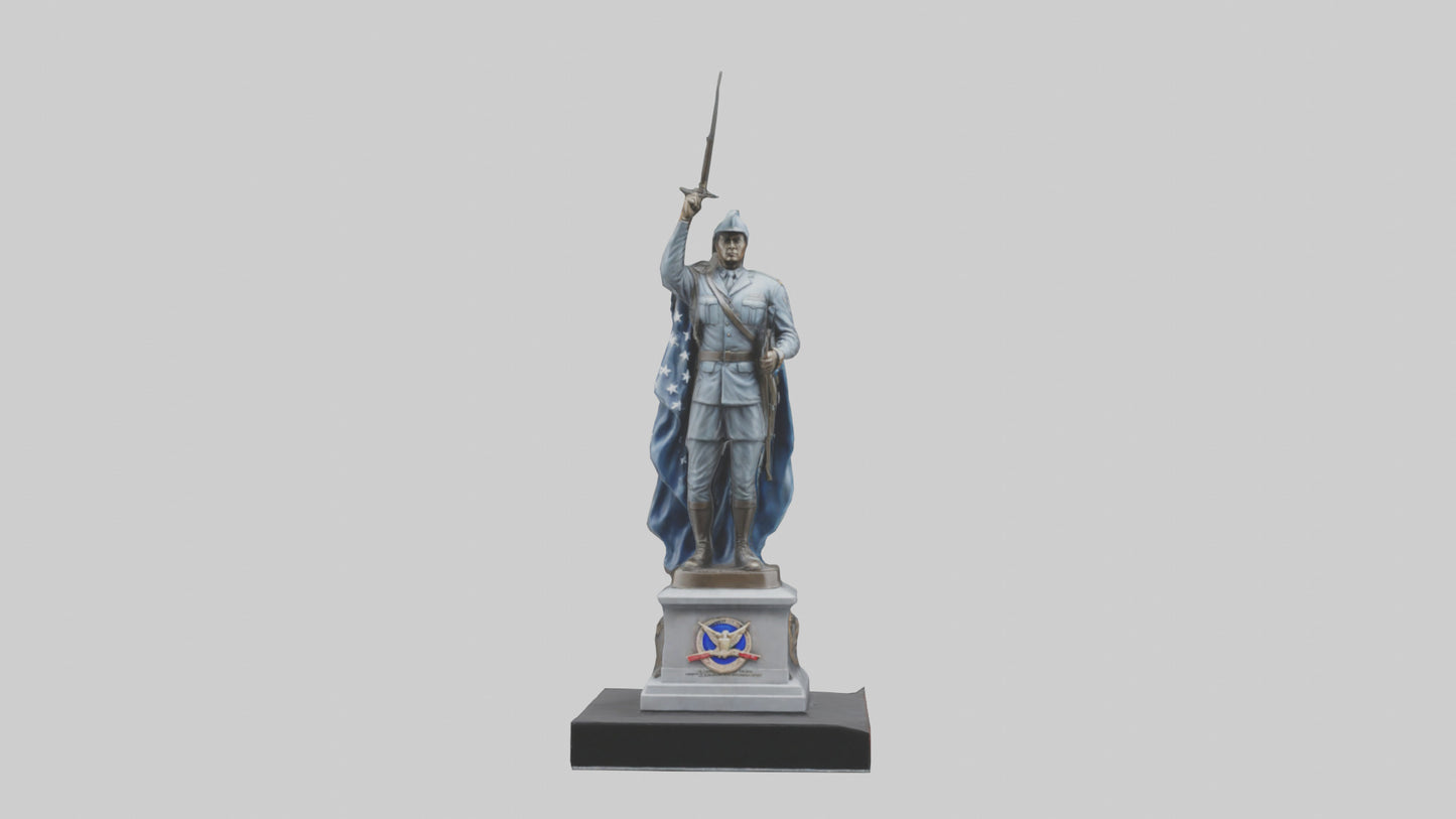 Combat Honor Statue model VR / AR / low-poly
