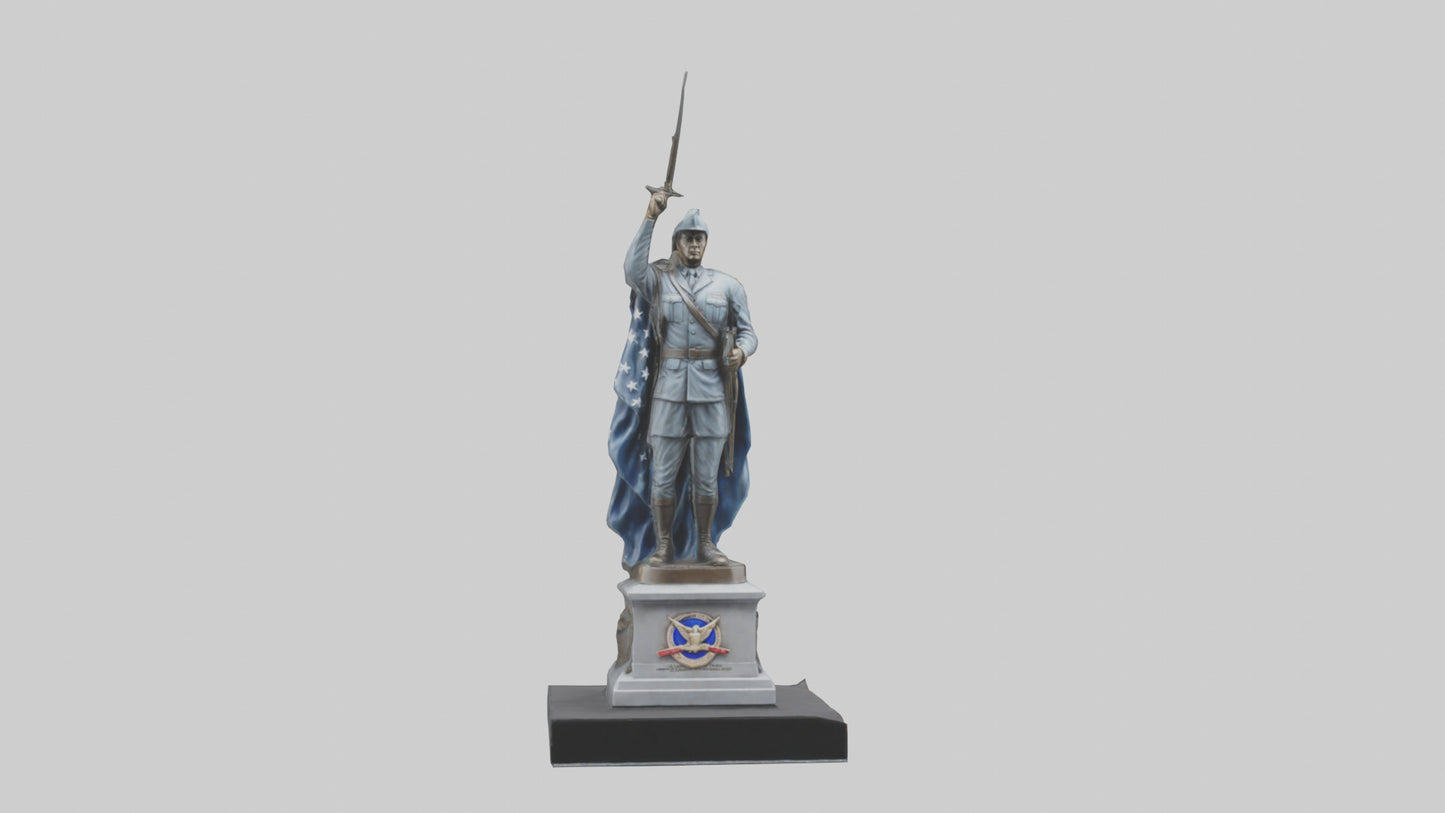 Combat Honor Statue model VR / AR / low-poly