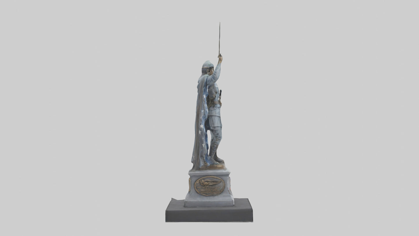 Combat Honor Statue model VR / AR / low-poly